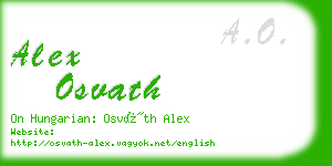 alex osvath business card